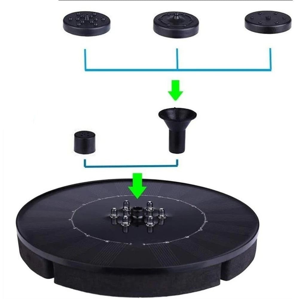 2.5W Solar Water Pump Fountain Floating Outdoor Pool Circular Fountains with 6 LED Lights Image 7