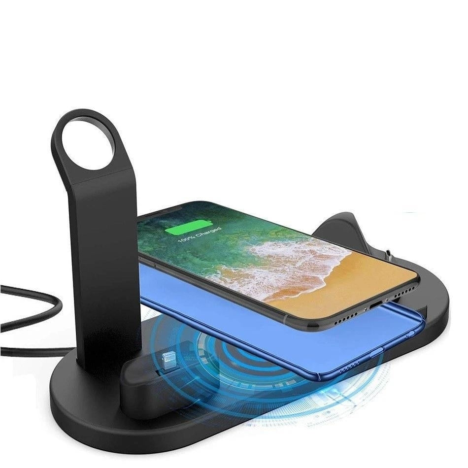 3-in-1 Wireless Charger Vertical 4-in-1 Wireless Charger for Apple Watch Headphones Image 3
