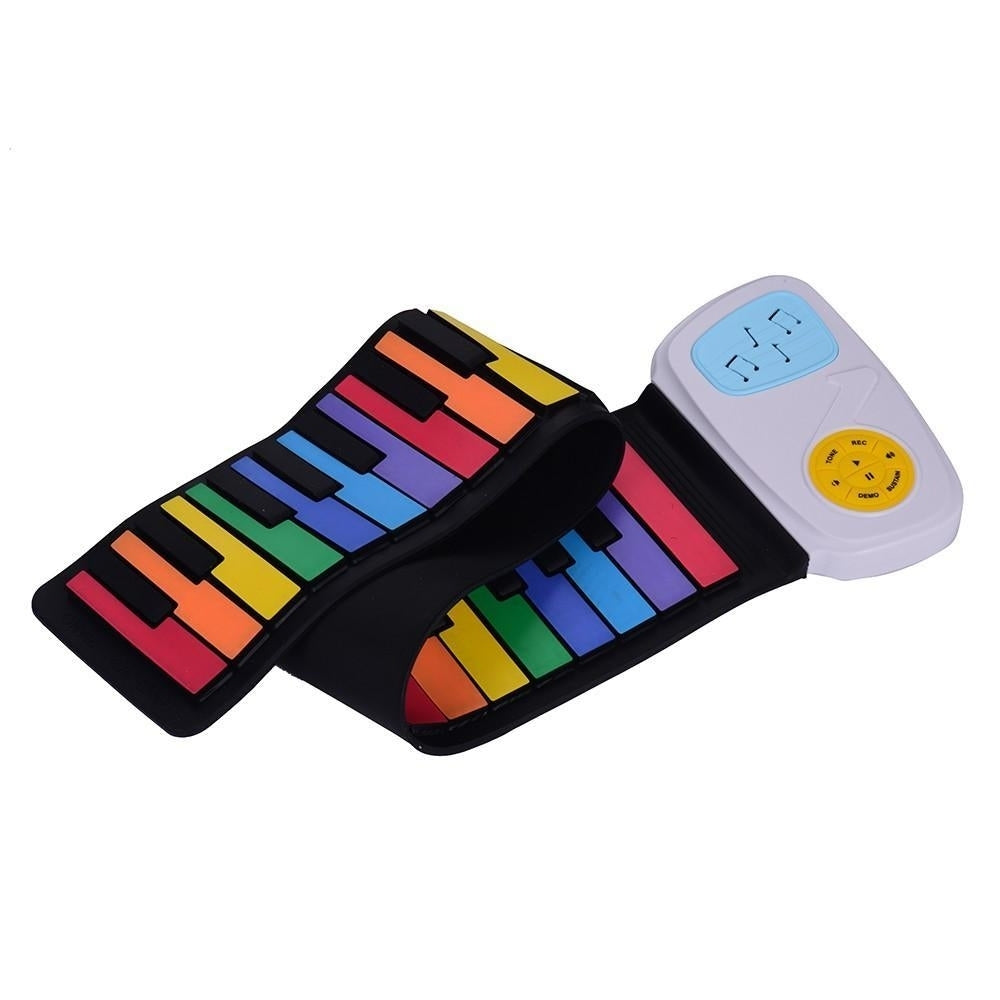 49 Keys Rainbow Roll-Up Piano Electronic Keyboard Colorful Silicon Built-in Speaker Musical Education Toy Image 1