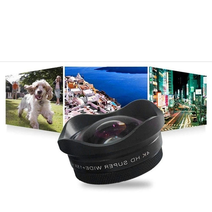 4K Ultra HD Smartphone Camera Lens 0.45X Wide-angle 15X Macro Phone with Universal Clip Image 6