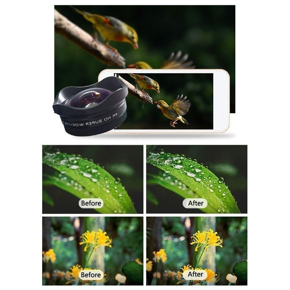 4K Ultra HD Smartphone Camera Lens 0.45X Wide-angle 15X Macro Phone with Universal Clip Image 8