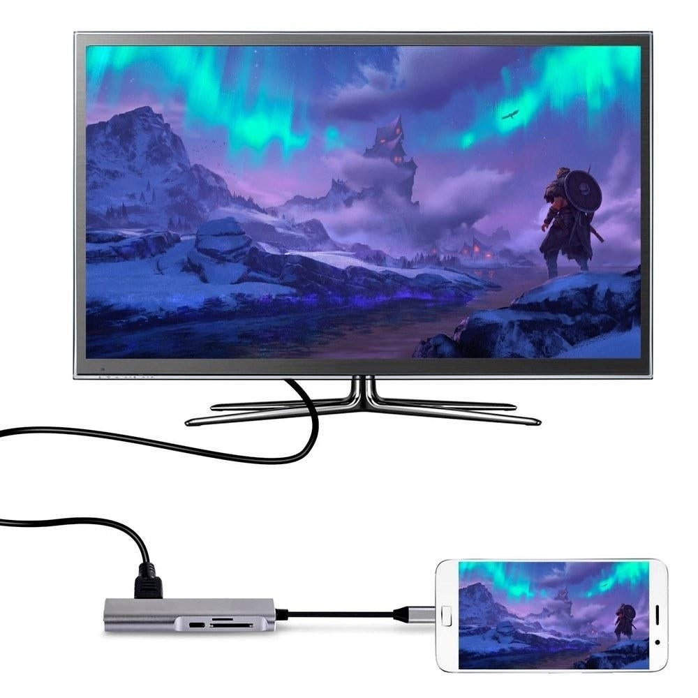 5-in-1 Multi-functional Type-C to 4K HD Hub PD Charge,USB3.0 Data Transfer,SD TF Card,HD Output Image 7