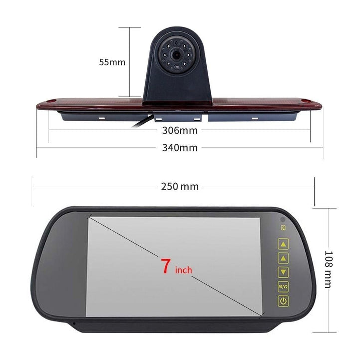 7in Brake Light Backup Camera for Mercedes-Benz Sprinter,VW Crafter Vans LED Parking Image 7