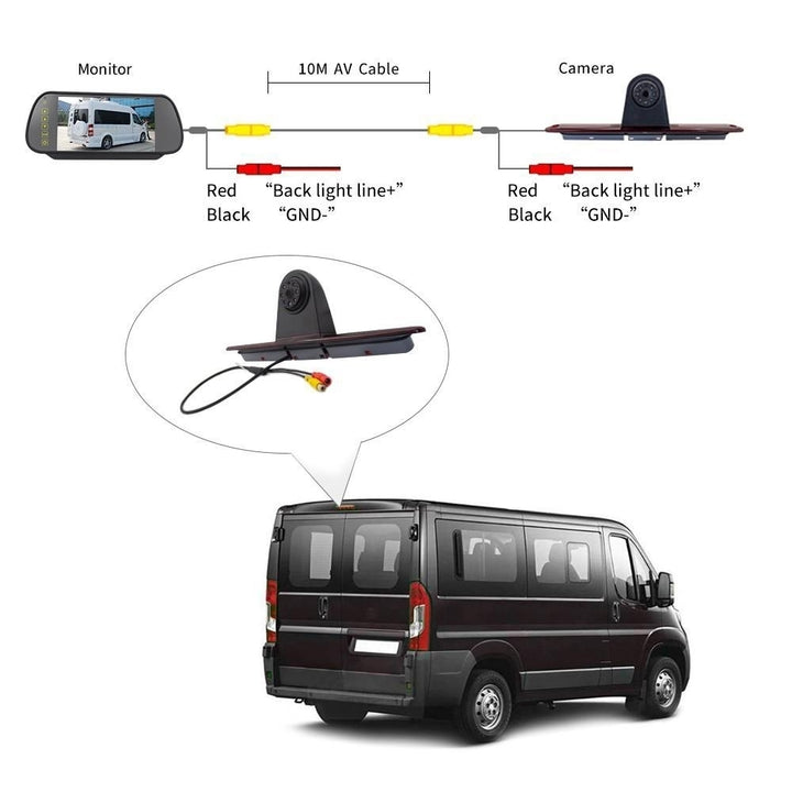 7in Brake Light Backup Camera for Mercedes-Benz Sprinter,VW Crafter Vans LED Parking Image 8