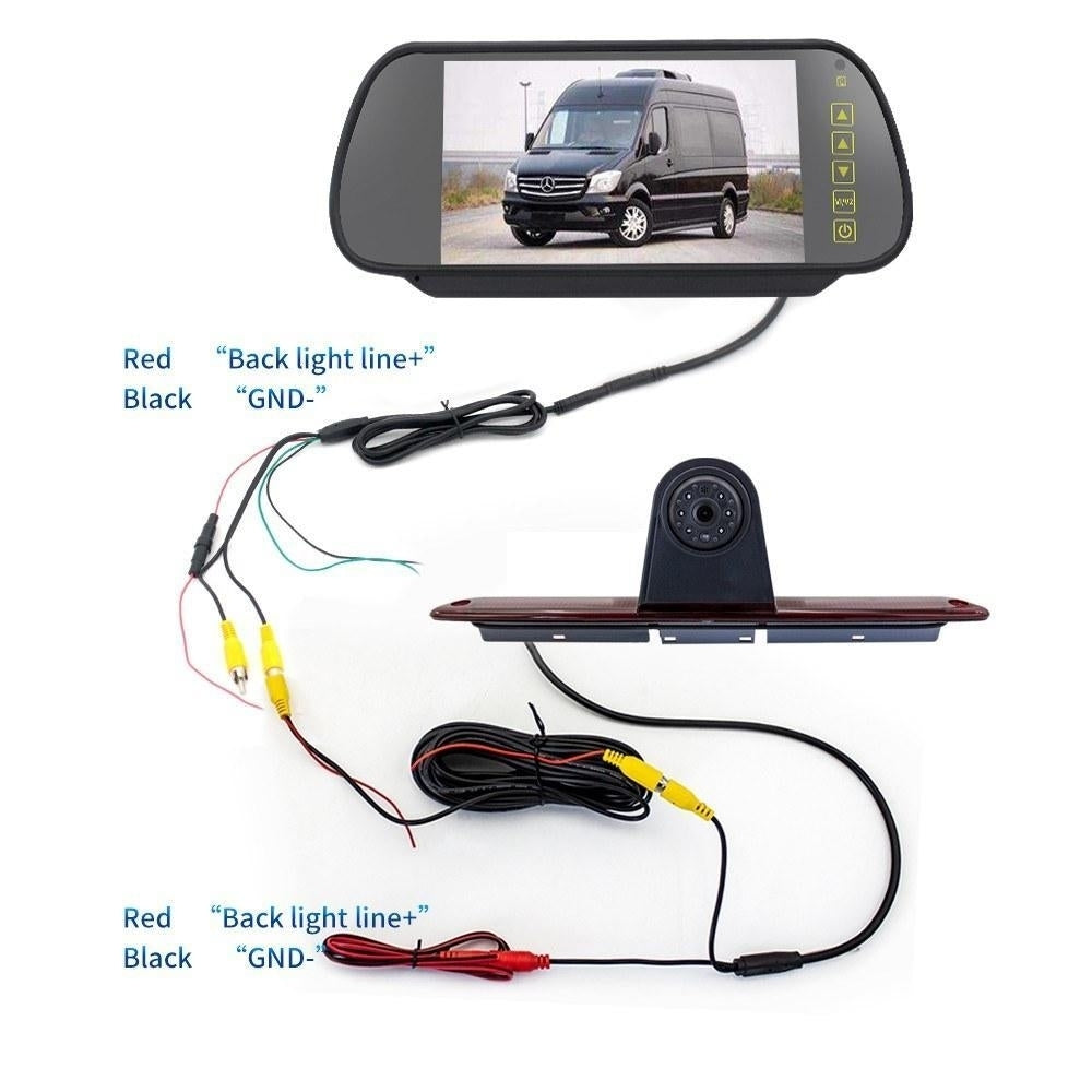 7in Brake Light Backup Camera for Mercedes-Benz Sprinter,VW Crafter Vans LED Parking Image 11