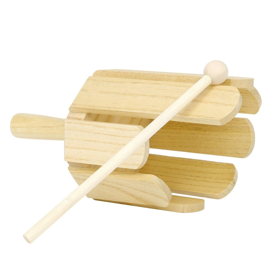 8-Tone Wooden Sound Maker Musical Instrument with Stick Image 1