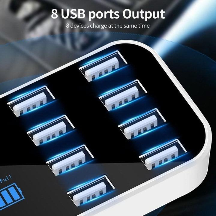 8 Port USB Car Charger with LED Display 8A Output Quick Charge Intelligent Portable Vehicle Image 6