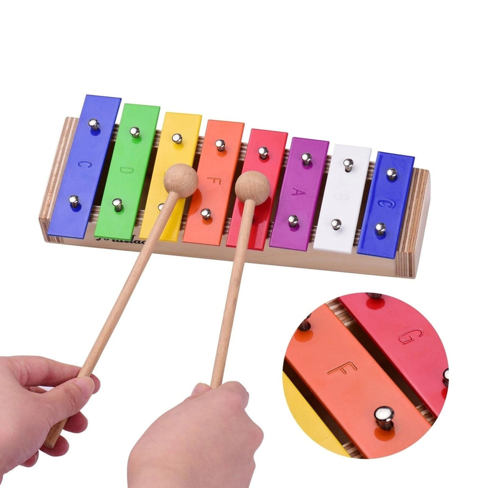 8-Note Colorful Xylophone Glockenspiel Percussion Musical Instrument Toy Image 2