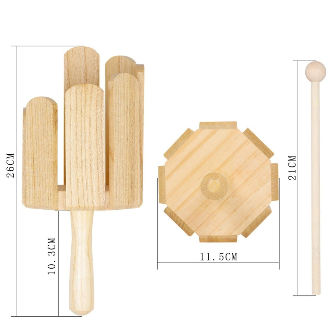 8-Tone Wooden Sound Maker Musical Instrument with Stick Image 4