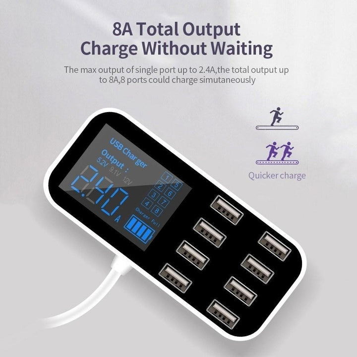 8 Port USB Car Charger with LED Display 8A Output Quick Charge Intelligent Portable Vehicle Image 11