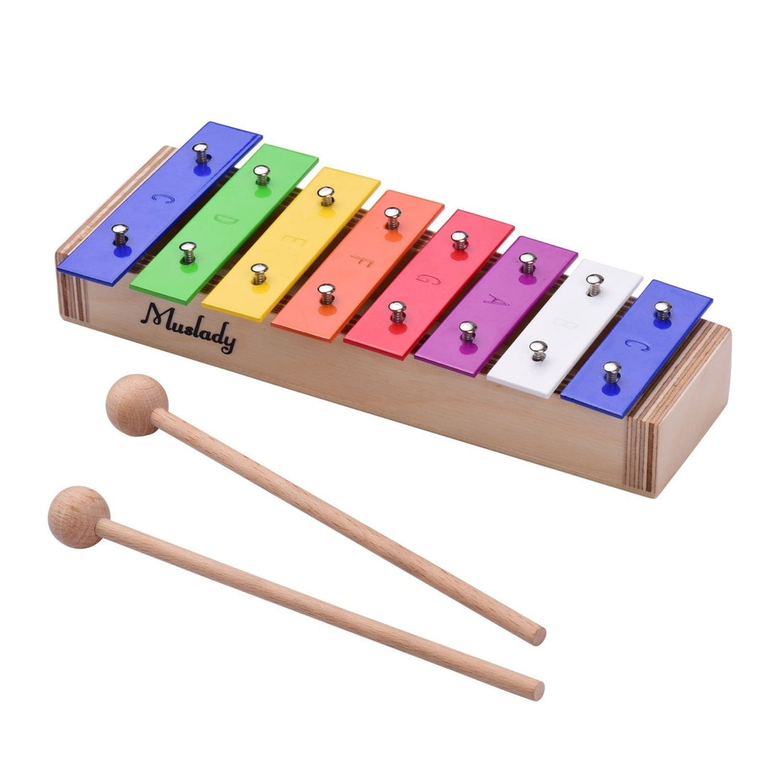 8-Note Colorful Xylophone Glockenspiel Percussion Musical Instrument Toy Image 4