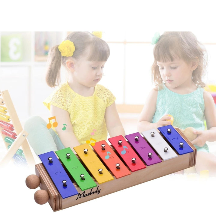 8-Note Colorful Xylophone Glockenspiel Percussion Musical Instrument Toy Image 4