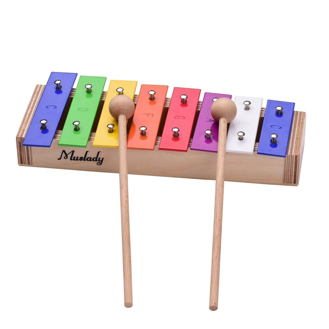 8-Note Colorful Xylophone Glockenspiel Percussion Musical Instrument Toy Image 7