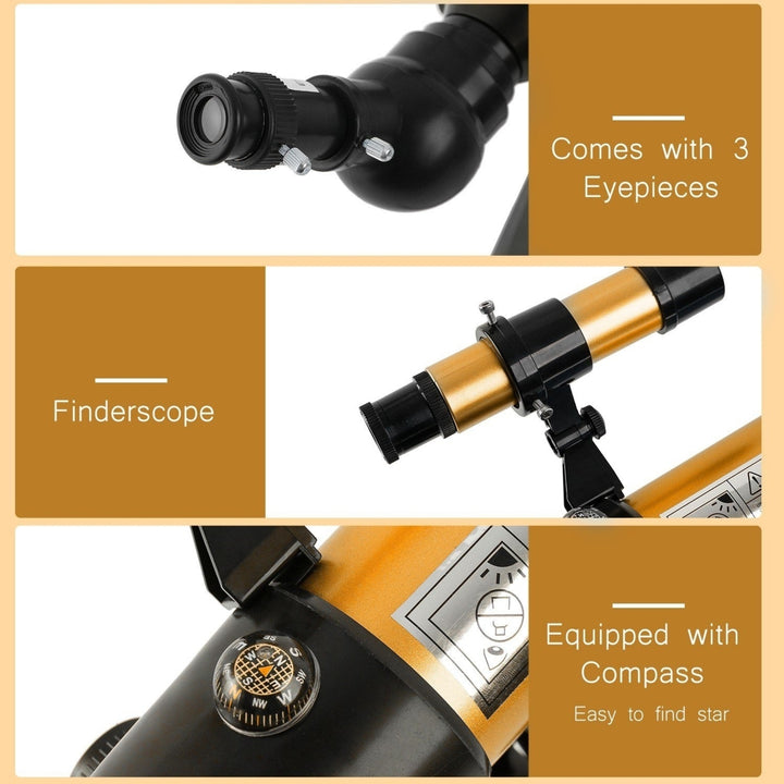 Astronomical Telescope 90X HD Monocular Refractor Spotting Scope for Star Gazing Bird Watching Camping Image 10