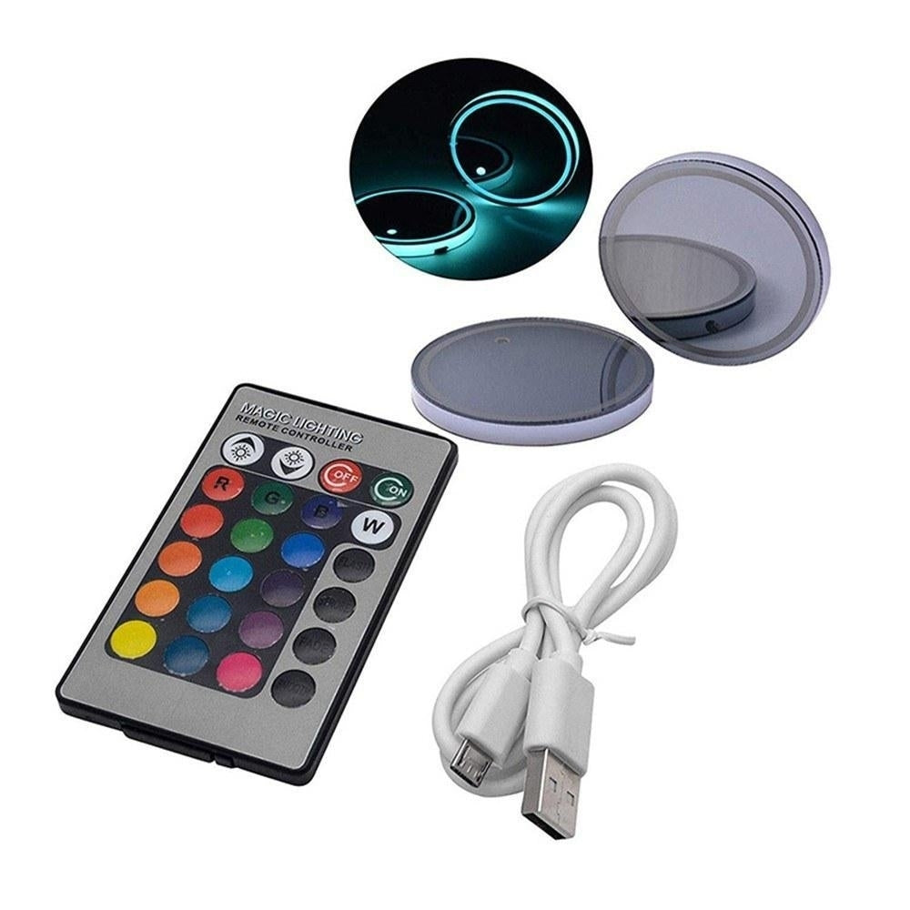 Auto Lighting Light-Emitting Diode Cup Mat Anti-Slip Multicolor Remote Control Solar Energy Image 4