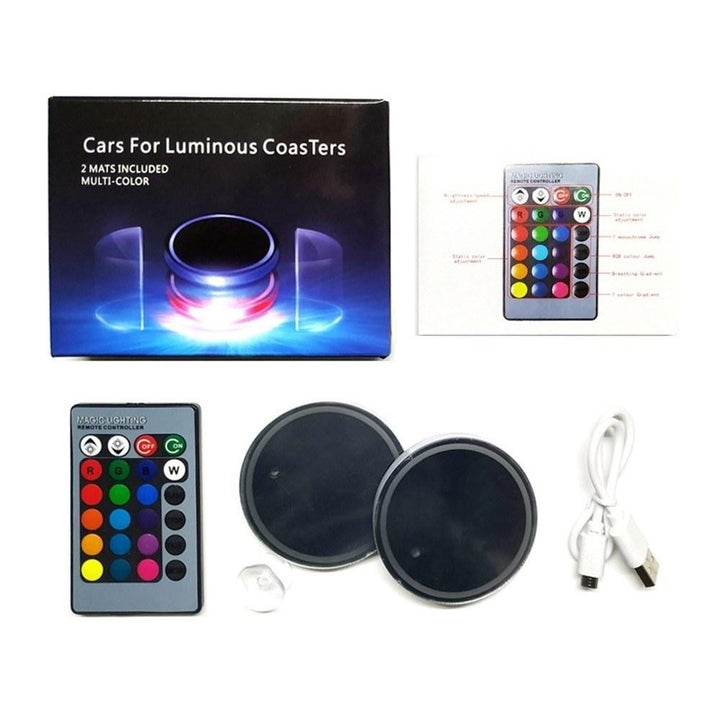 Auto Lighting Light-Emitting Diode Cup Mat Anti-Slip Multicolor Remote Control Solar Energy Image 6