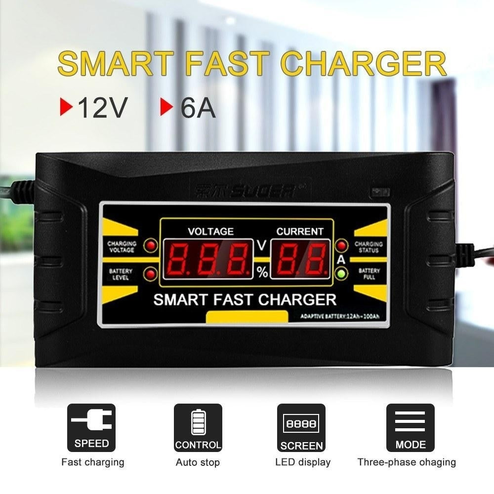 Automatic Car Battery Charger 110V/220V To 12V 6A 10ASmart Fast Power Charging Image 11