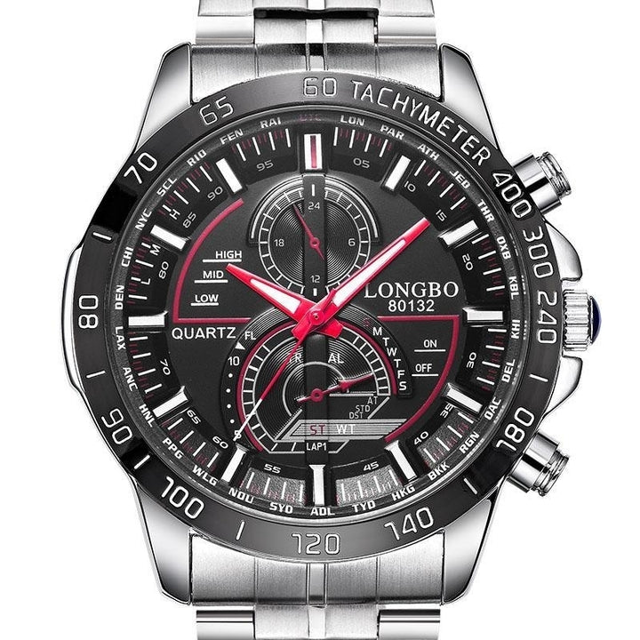 Luminous Men Stainless Steel Quartz Wrist Watch Date Display Image 1