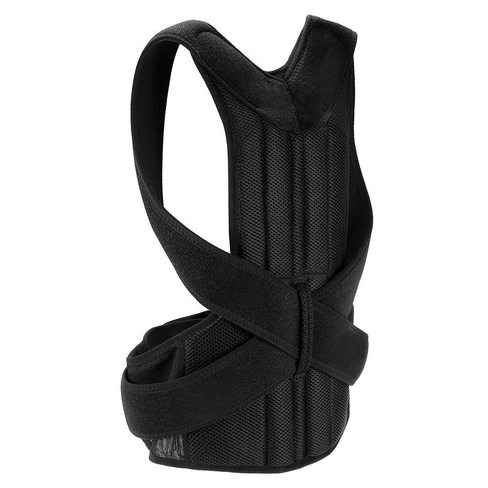 Lumbar Upper Lower Back Support Strap Belt Adjustable Posture Corrector Shoulder Relief Brace Image 2