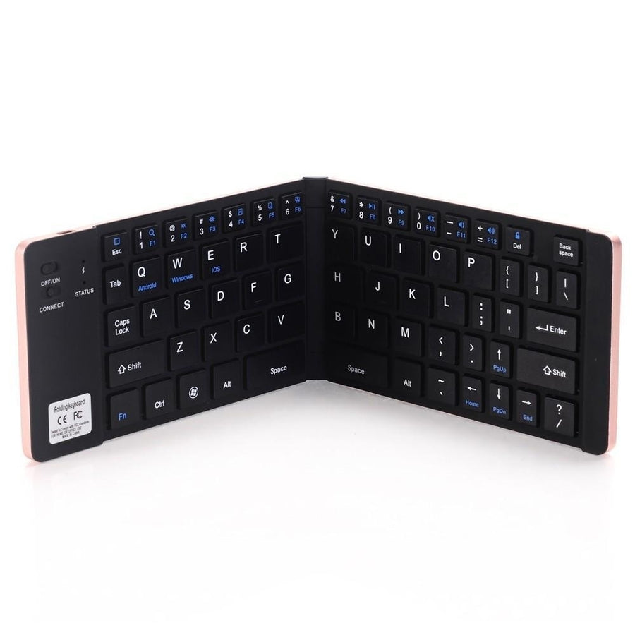 Mini Portable Wireless Keyboard 66 Keys Folding with Stand for Phone/Tablet/Laptop Image 1