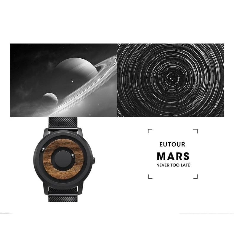 Minimalist Novelty Wood Dial Magnetic Scaleless Belt Natural Forest Fashion Mens Couple Watch Image 12
