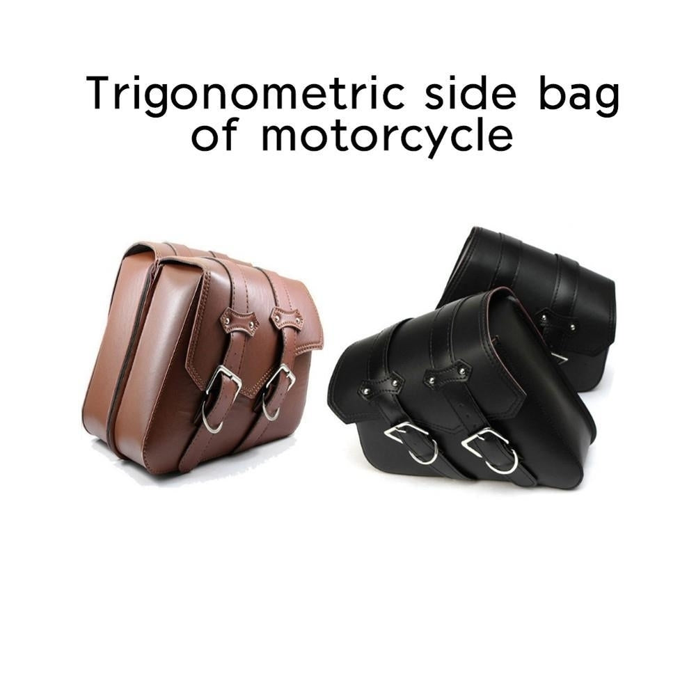 Motorcycle Luggage Autobike Pouch Bag PU Leather Side Bags Saddlebags for Motorbike Image 7
