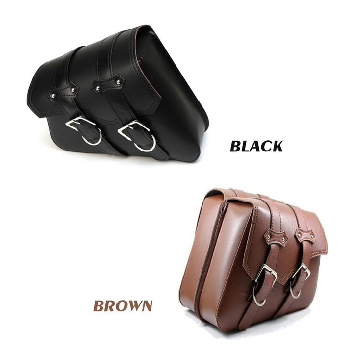 Motorcycle Luggage Autobike Pouch Bag PU Leather Side Bags Saddlebags for Motorbike Image 9