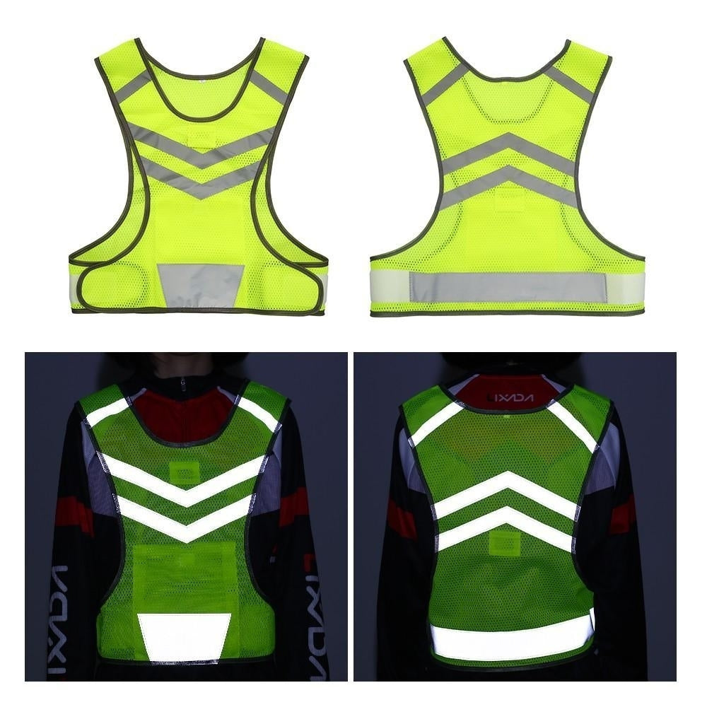 Outdoor Sports Running Reflective Vest Adjustable Lightweight Mesh Safety Gear Image 6