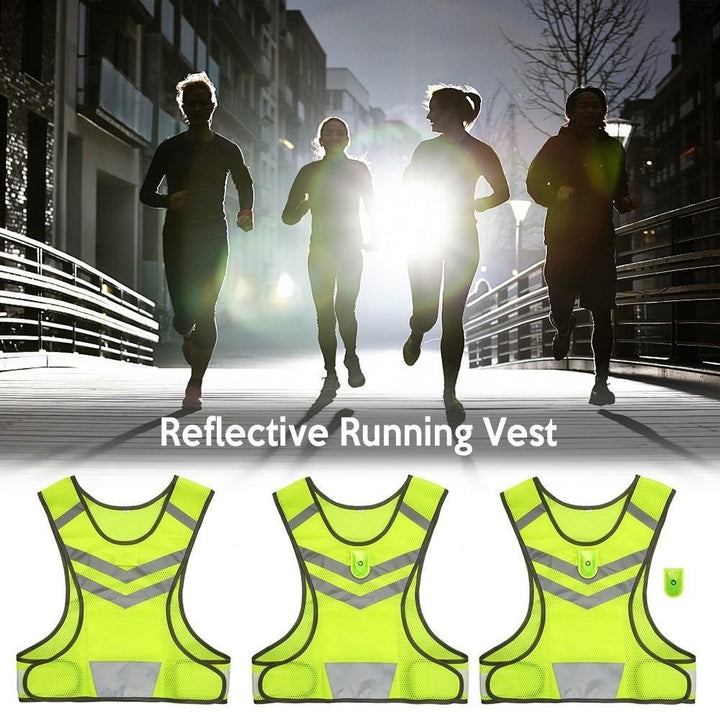 Outdoor Sports Running Reflective Vest Adjustable Lightweight Mesh Safety Gear Image 11