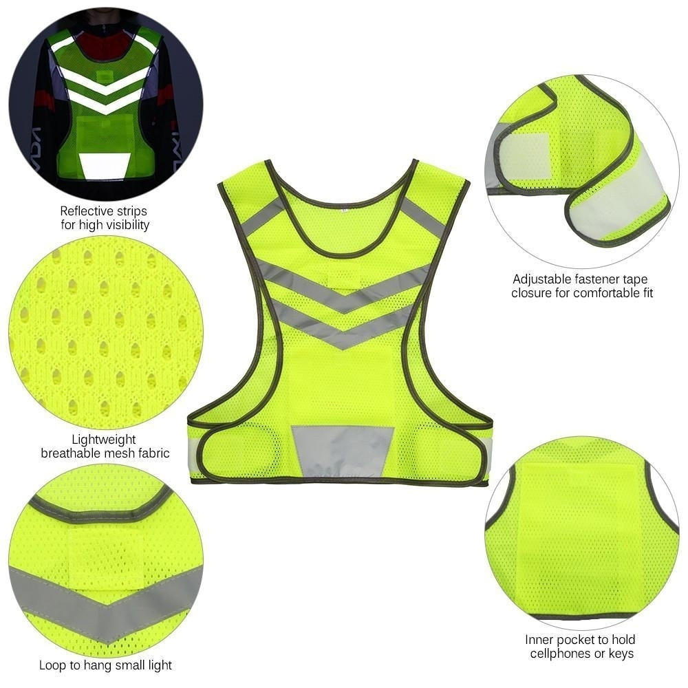 Outdoor Sports Running Reflective Vest Adjustable Lightweight Mesh Safety Gear Image 12