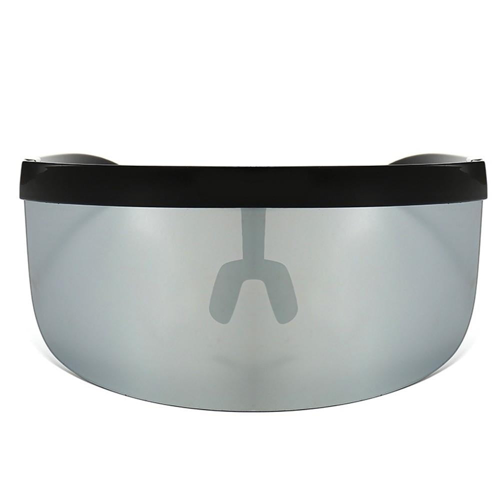 Oversize Sunglasses Retro Futuristic Shield Visor Face Mask Colorful Sun-proof Dust-proof Anti-spray Goggles Side Image 2