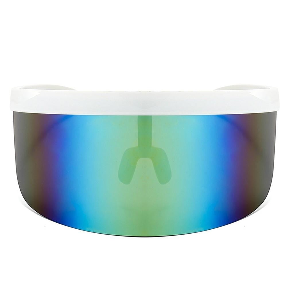 Oversize Sunglasses Retro Futuristic Shield Visor Face Mask Colorful Sun-proof Dust-proof Anti-spray Goggles Side Image 10