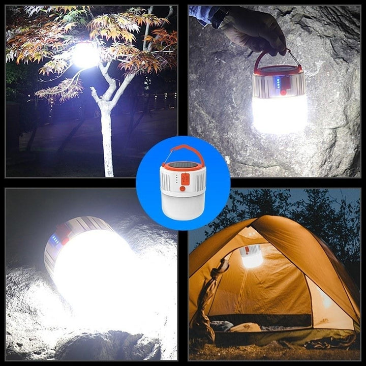 Portable Lantern USB Solar Power Mobile Light with 24pcs Lamp Beads Image 3