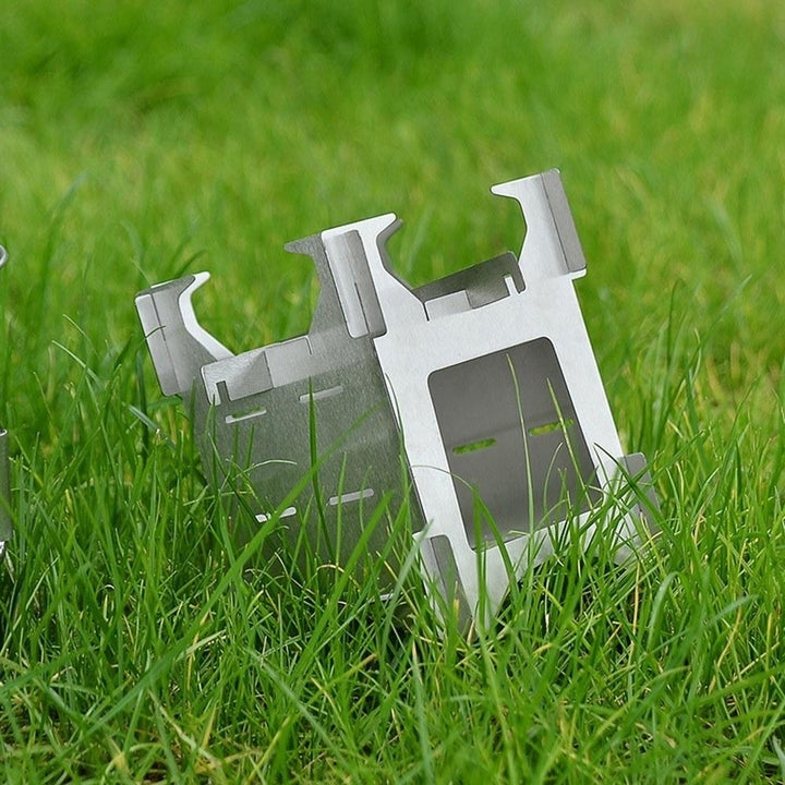 Portable Stainless Steel Wood Stove Lightweight Folding Camping Stove Image 4