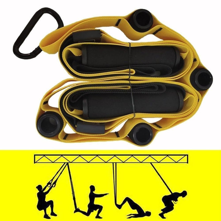Resistance Bands Set Hanging Belt for Training Yoga Fitness Exercise At Home Gyms Workout Image 2