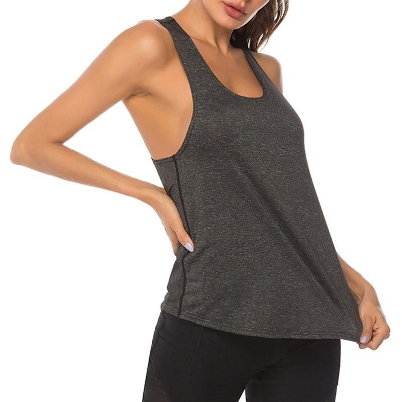 Sleeveless Yoga Vest Sport Shirts Singlet Women Athletic Fitness Tops Gym Running Training Image 2