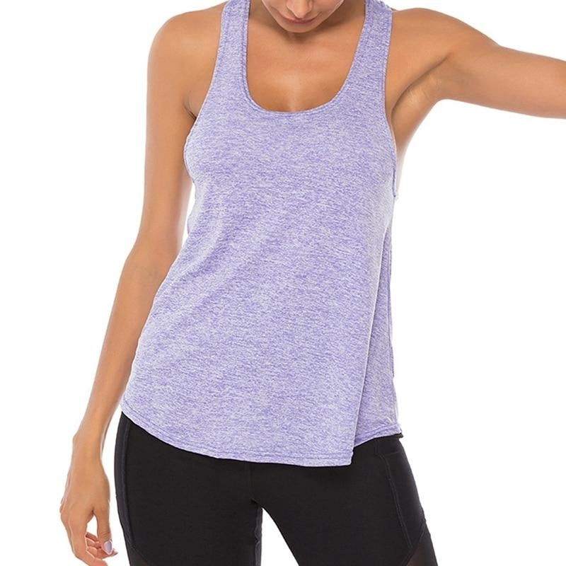 Sleeveless Yoga Vest Sport Shirts Singlet Women Athletic Fitness Tops Gym Running Training Image 4