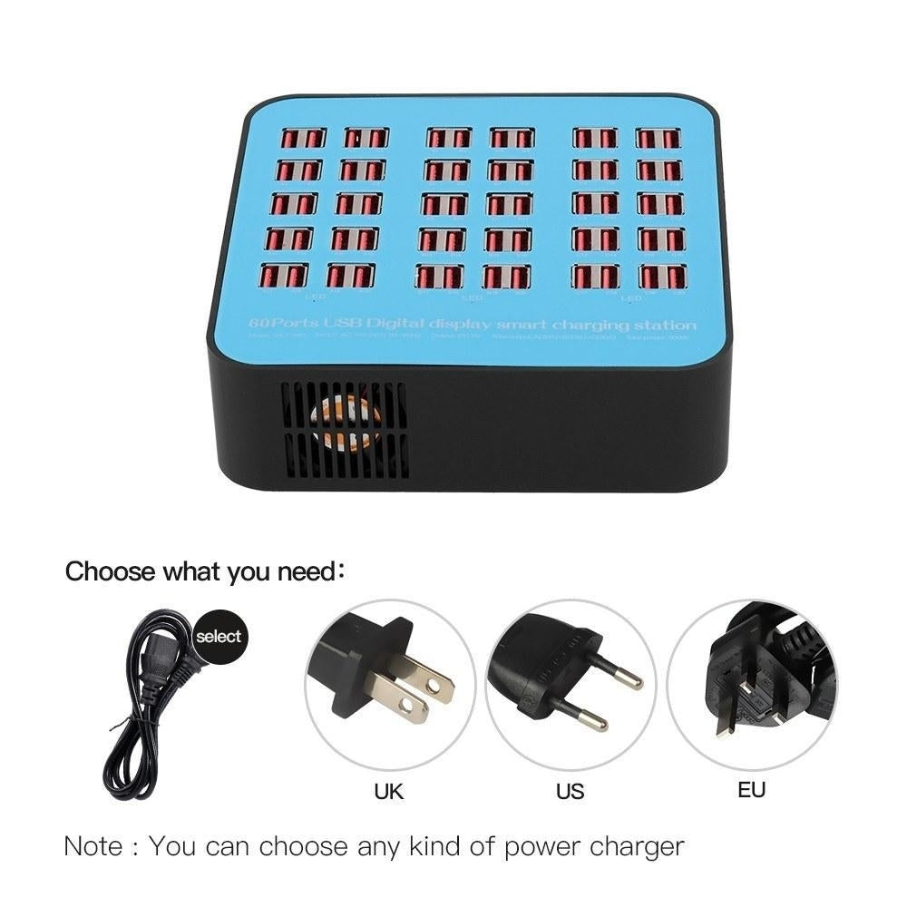 Smart Charging Station with 60 Ports USB Dock Universal Compatibility for Family and Office Use Image 6