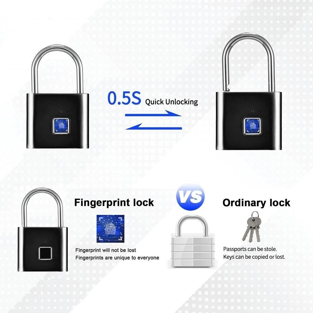 Smart Fingerprint Padlock Small Size Cabinet Lock Dormitory Anti-theft Image 7