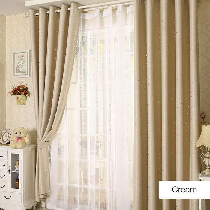Thermal Insulated Grommets Blackout Curtains, Star Image 1