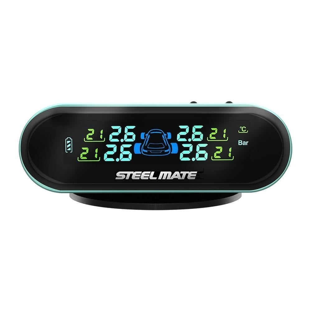 TPMS Tire Pressure Monitoring System Solar Power Display 4 Internal Sensors Image 1