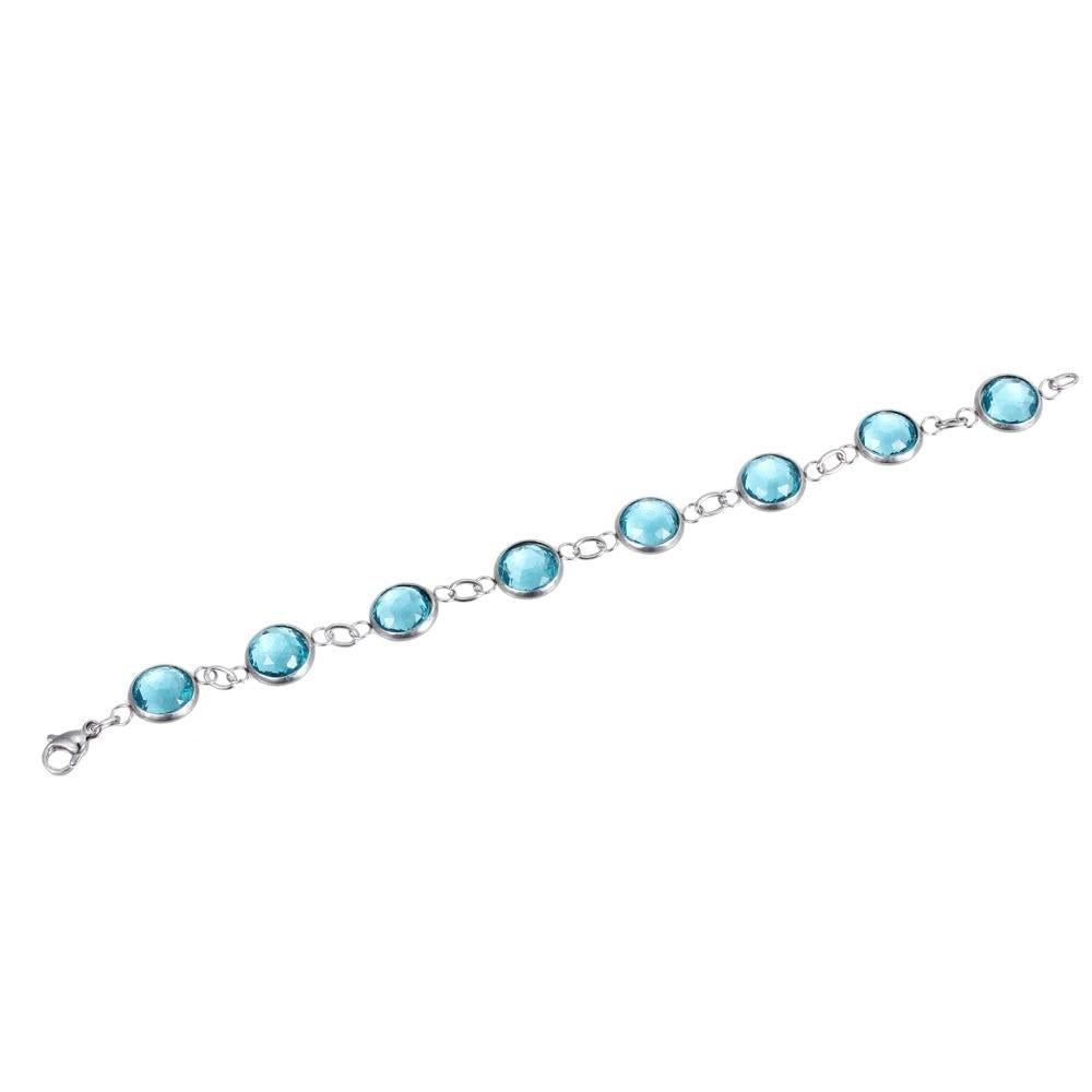 Trendy Artificial Crystal 316L Titanium Steel Twist Chain Womens Bracelet Image 4