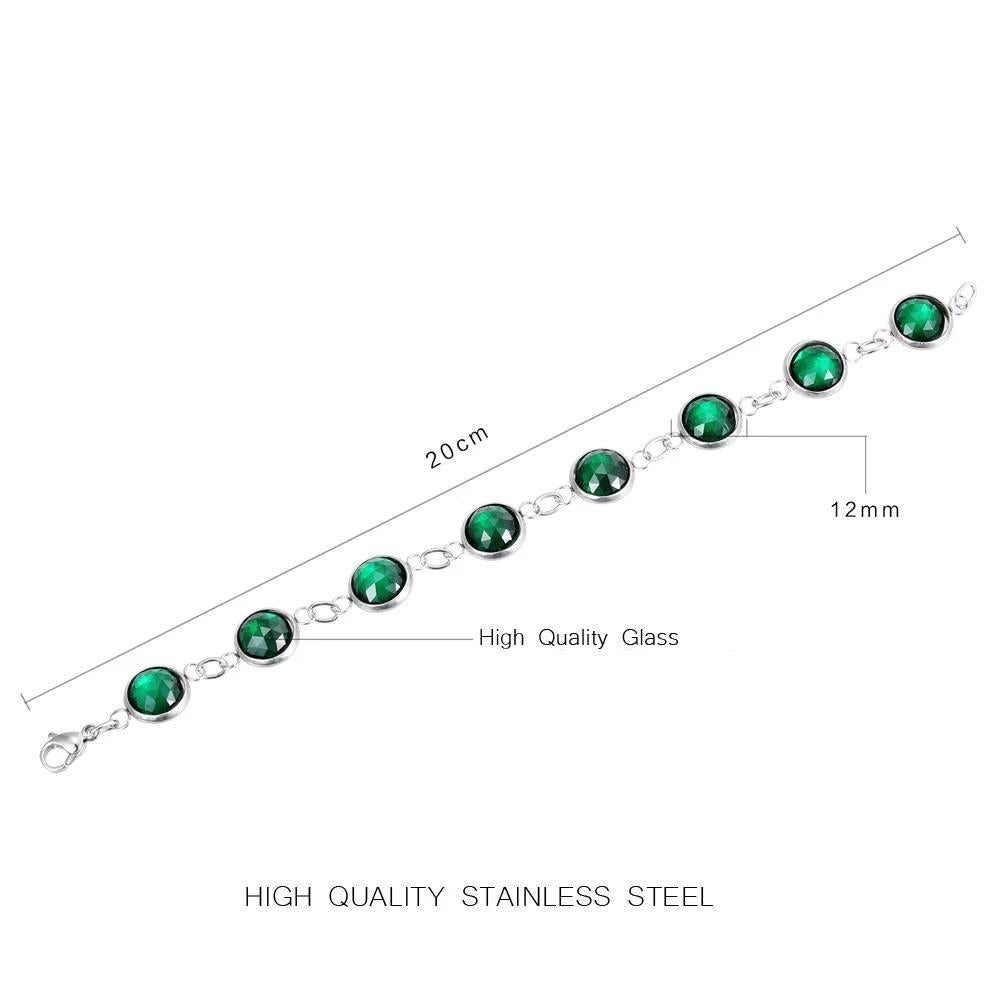 Trendy Artificial Crystal 316L Titanium Steel Twist Chain Womens Bracelet Image 6