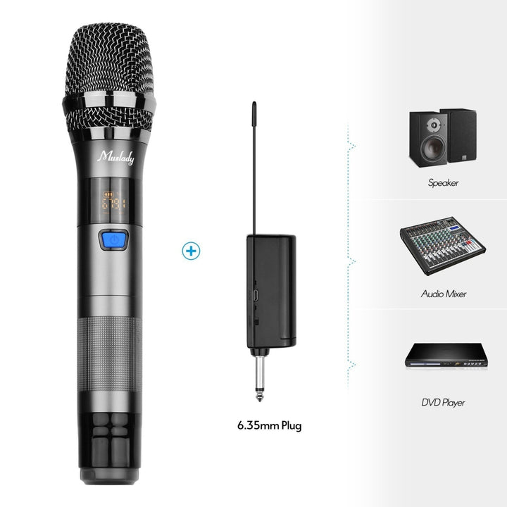 UHF Wireless Microphone System 1 TX and 1 RX Dark Grey Image 4