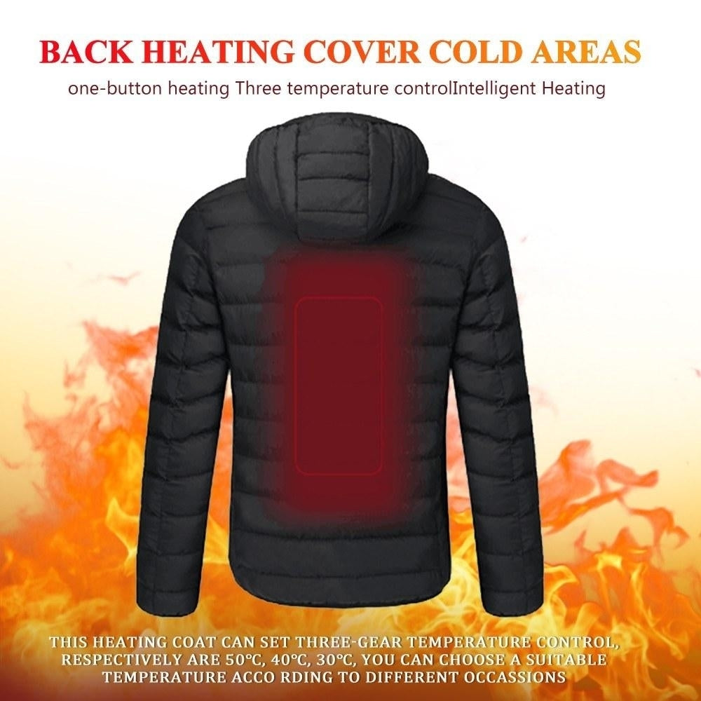 Unisex Outdoor USB Heating Coat Jacket Winter Flexible Electric Thermal Clothing Long Sleeves Fishing Hiking Warm Image 9