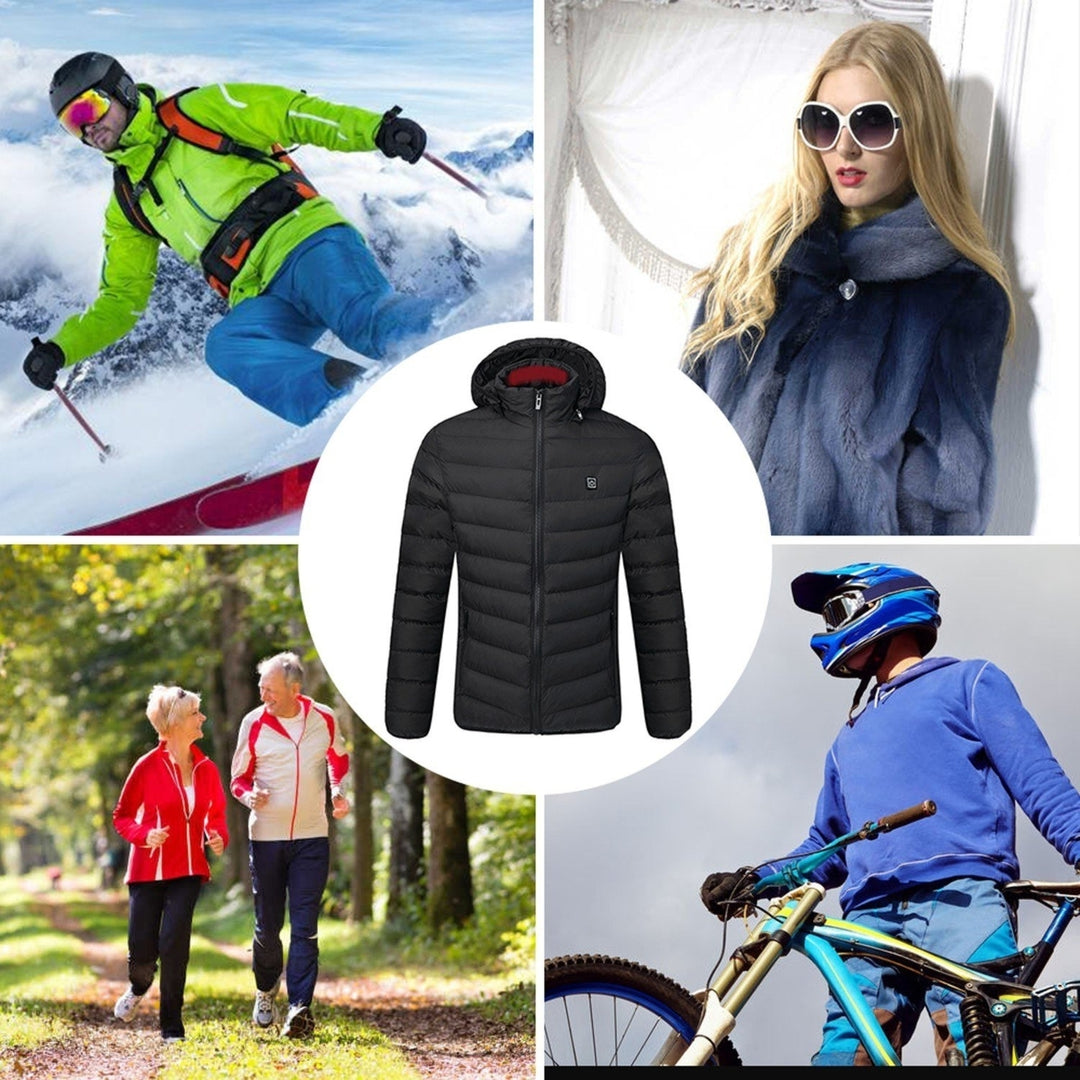 Unisex Outdoor USB Heating Coat Jacket Winter Flexible Electric Thermal Clothing Long Sleeves Fishing Hiking Warm Image 11