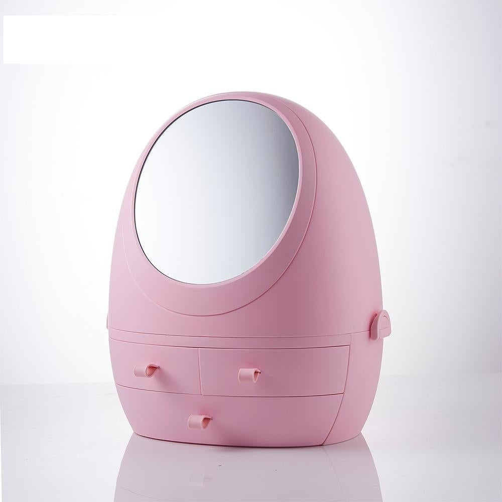 USB Rechargeable Makeup Organizer With Mirror LED Light Image 1