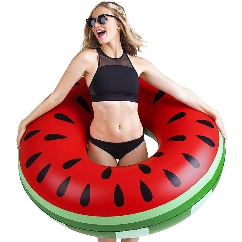 Watermelon Pool Float Inflatable Circle Swimming Ring Kids Adult Floating Summer Beach Toys Image 2