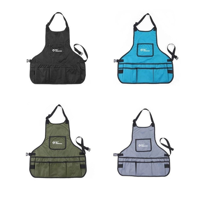 Waterproof Canvas Gardening Tool Apron Tools Bag with Pockets Adjustable Size Image 1