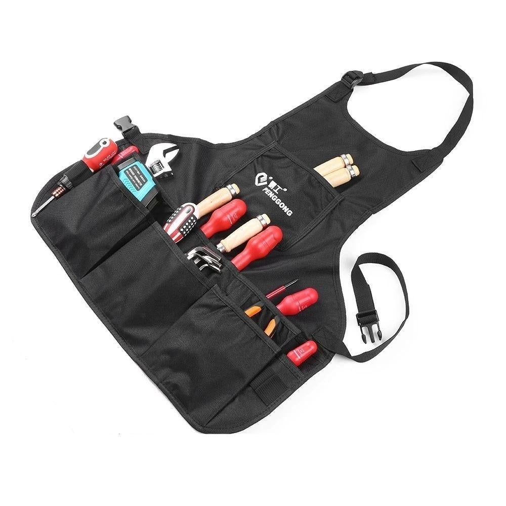 Waterproof Canvas Gardening Tool Apron Tools Bag with Pockets Adjustable Size Image 2